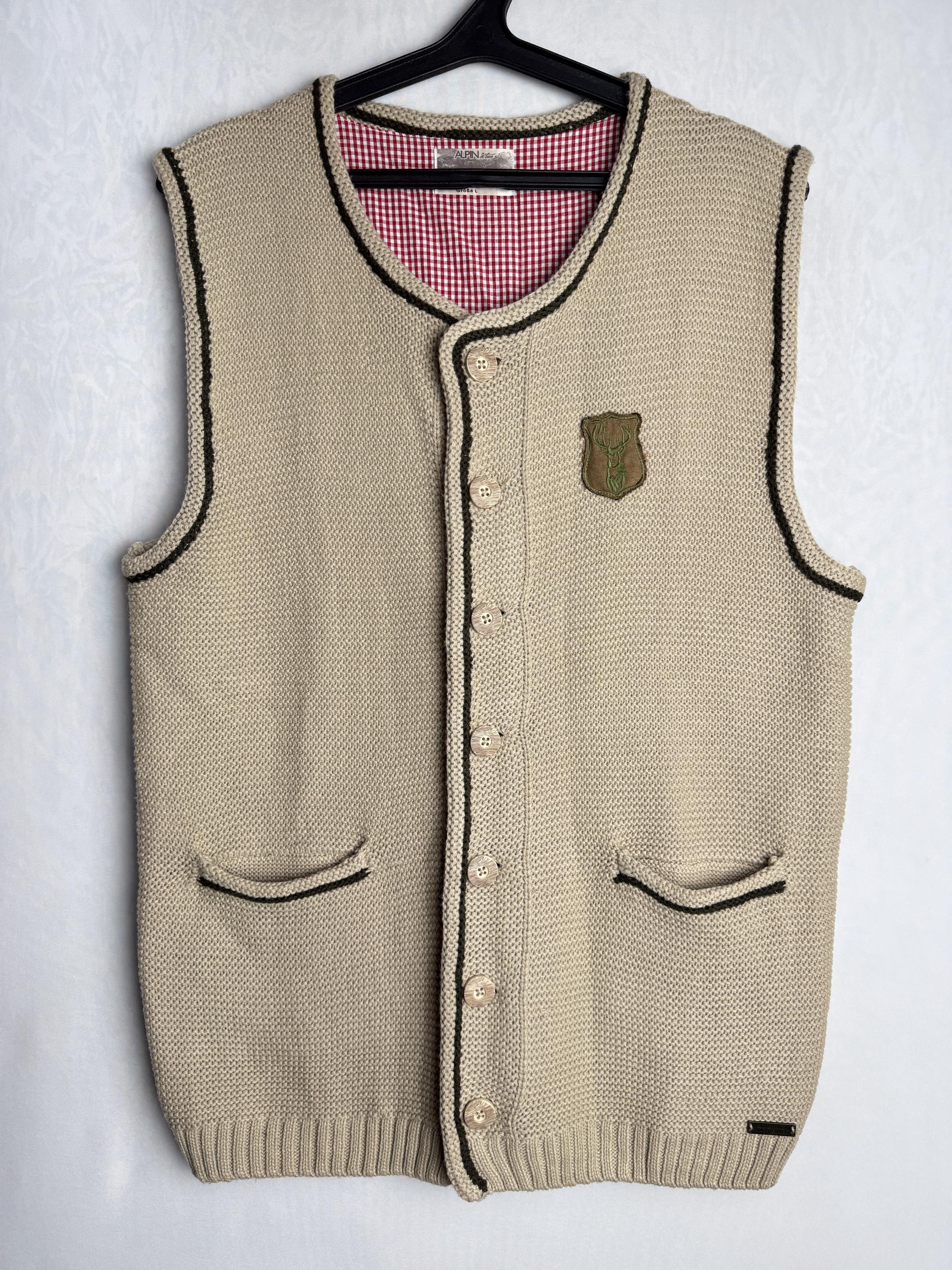 Gilet autrichien en tricot pour homme, gilet trachten traditionnel