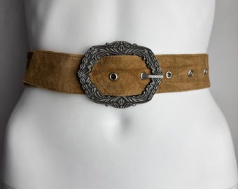 Vintage French Connection Dark Brown Leather Wide Waist Belt  display picture 3