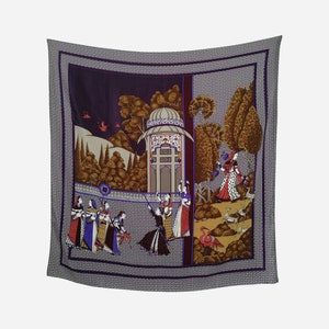 VINTAGE Seidenschal Indischer Print Unikat Reine Seide Quadratschal Damen signiert großer Kopfschal