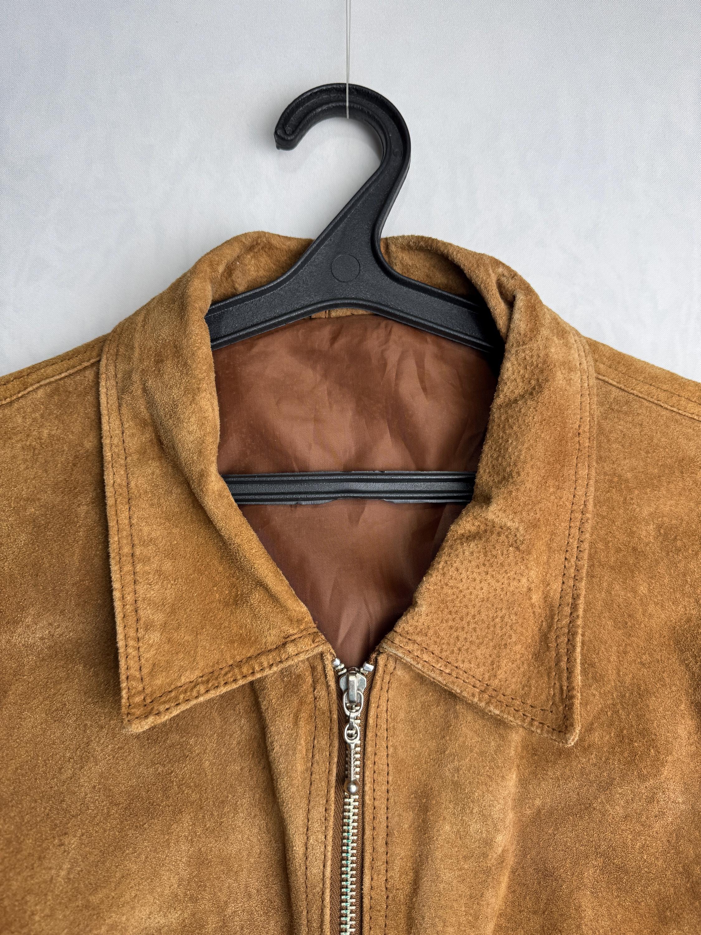 ジャケット・アウター 90s- used suede hunting zip coat padded VTG 90s Y2K Gap Suede Leather Bomber Zip Up Jacket Brown