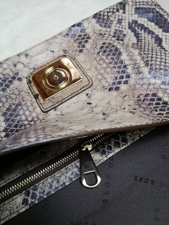 HUGO BOSS Vintage Womens Leather Clutch Bag Genui… - image 9