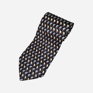 VINTAGE Mens Silk Neck Tie With Floral Print Made In Italy