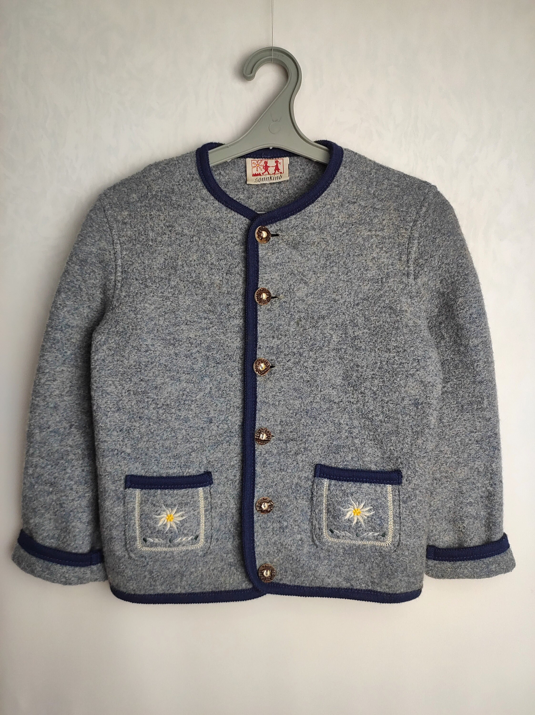Boys Trachten Jacket, Austrian Boiled Wool Jacket, Traditional  