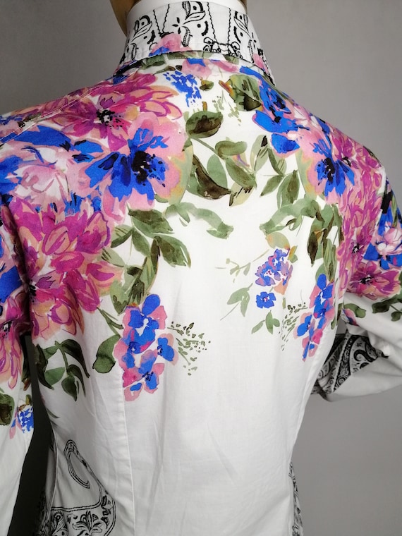 ETROピンクと青のペイズリー 100%シルク made in Ita ETRO (エトロ) ペイズリー柄シルクネクタイ ETMASA0001AK645