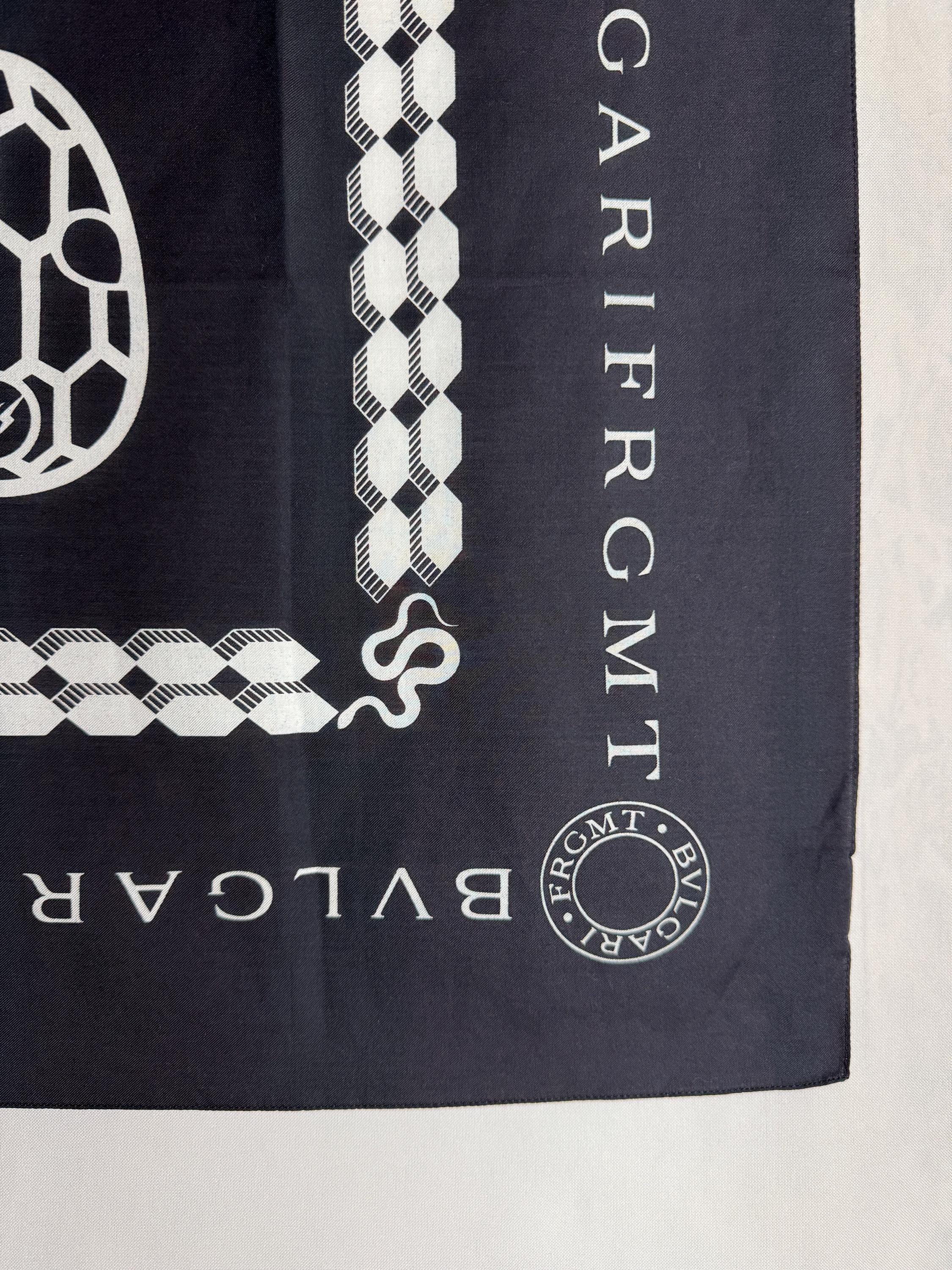 BVLGARI Monogram Bandana Scarf, Authentic Bulgari Square Scarf