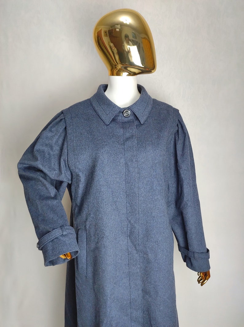 Womens Austrian Wool Jacket in Chocolate & Denim Blue