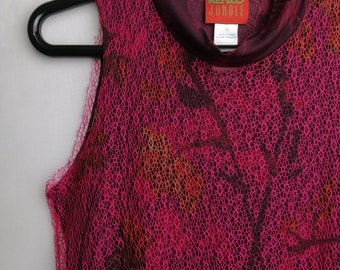 KENZO JUNGLE Vintage Womens Mesh Top Y2K French Fashion