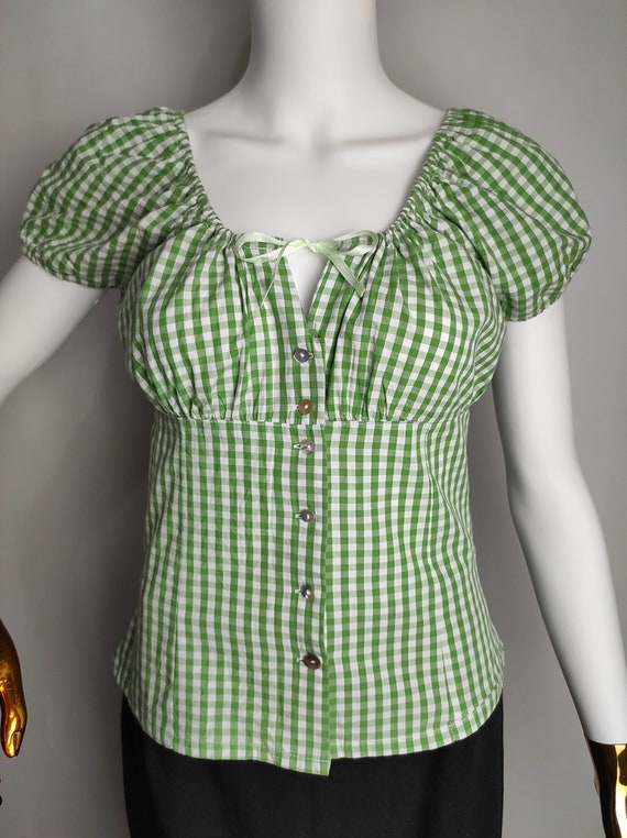 Austrian Dirndl Blouse, Traditional Trachten Blou… - image 2