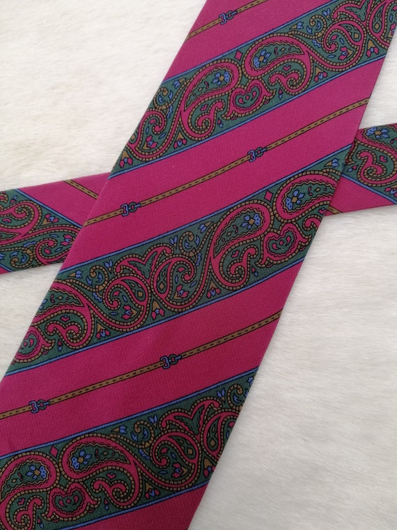 BRUNO PIATTELLI Vintage Paisley Silk Necktie 80s … - image 5