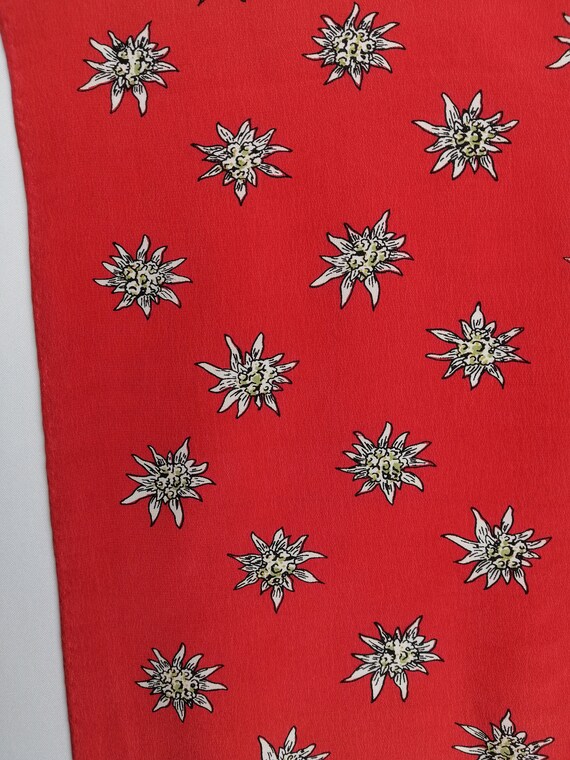 Edelweiss Silk Scarf, Austrian Small Square Scarf, Tr… Gem