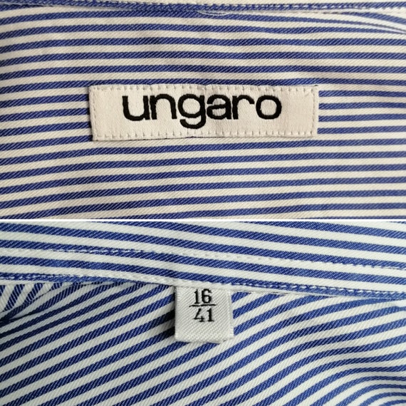 EMANUEL UNGARO Mens Shirt Blue White Striped Cott… - image 3