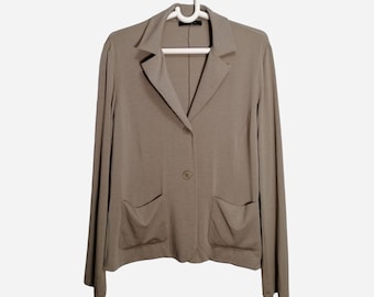 MAX MARA WEEKEND Vintage Damen Strickjacke Beige Leichte Zweiknöpfe Blazer Langarm Luxus Top Italien Extra Groß Größe XXl