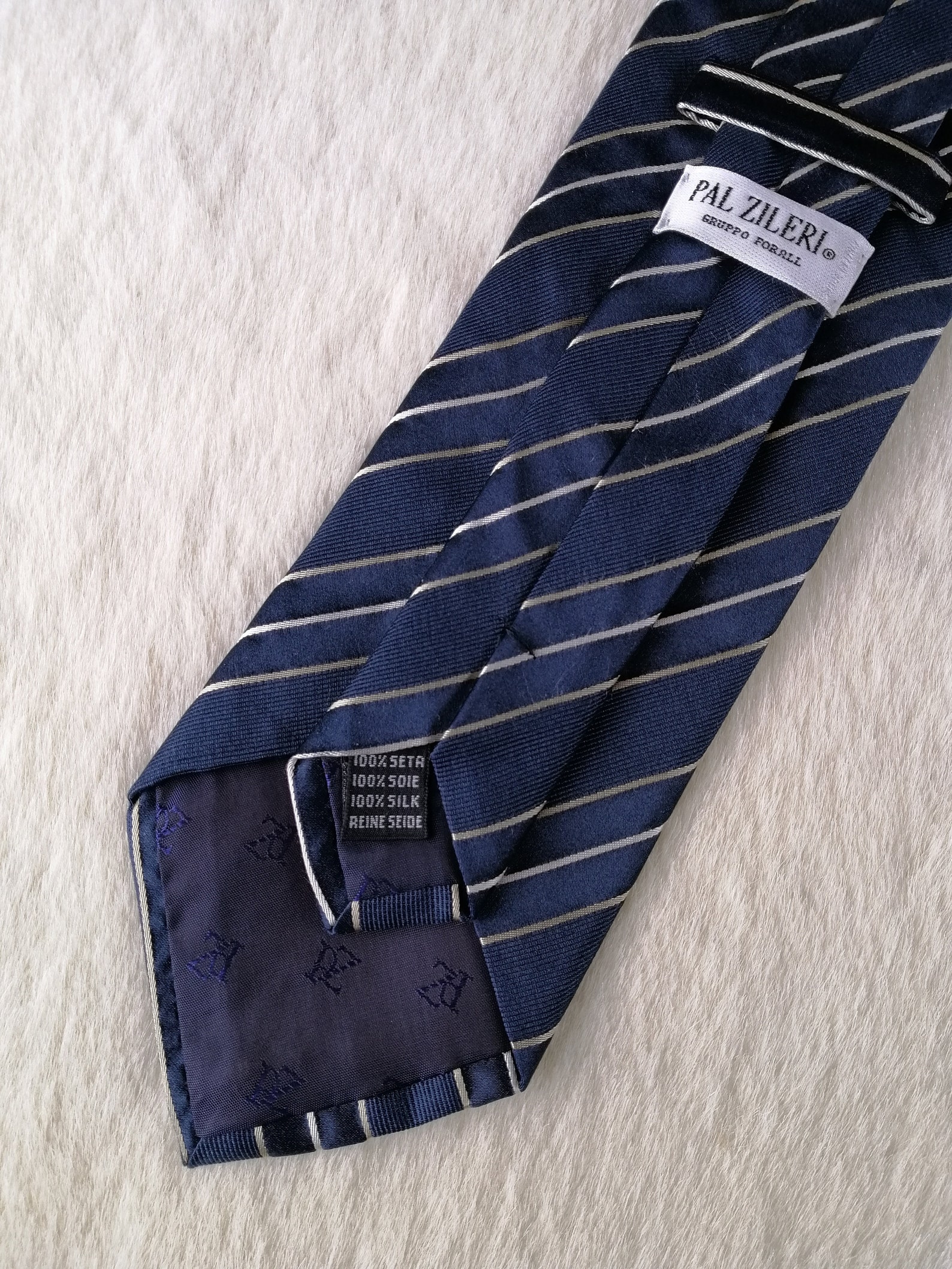 PAL ZILERI Vintage Mens Silk Neck Tie Striped Blue Wedding | Etsy