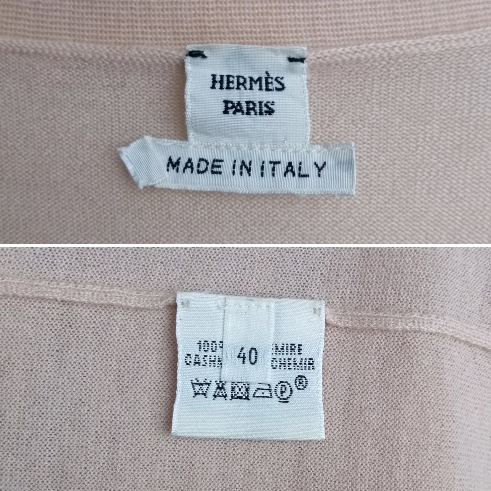 HERMES PARIS Vintage Womens Pure Cashmere Cardigan French Luxury