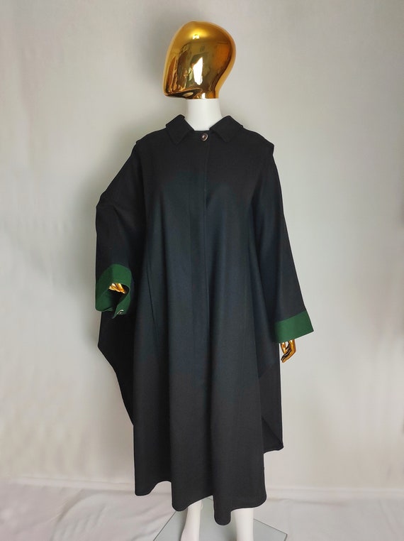 Cape en laine loden autrichienne manteau trachten pour femme des annees 80 portefeuille en dirndl surdimensionne poncho tyrolien noir pardessus long des Alpes cape bavaroise allemande Etsy France