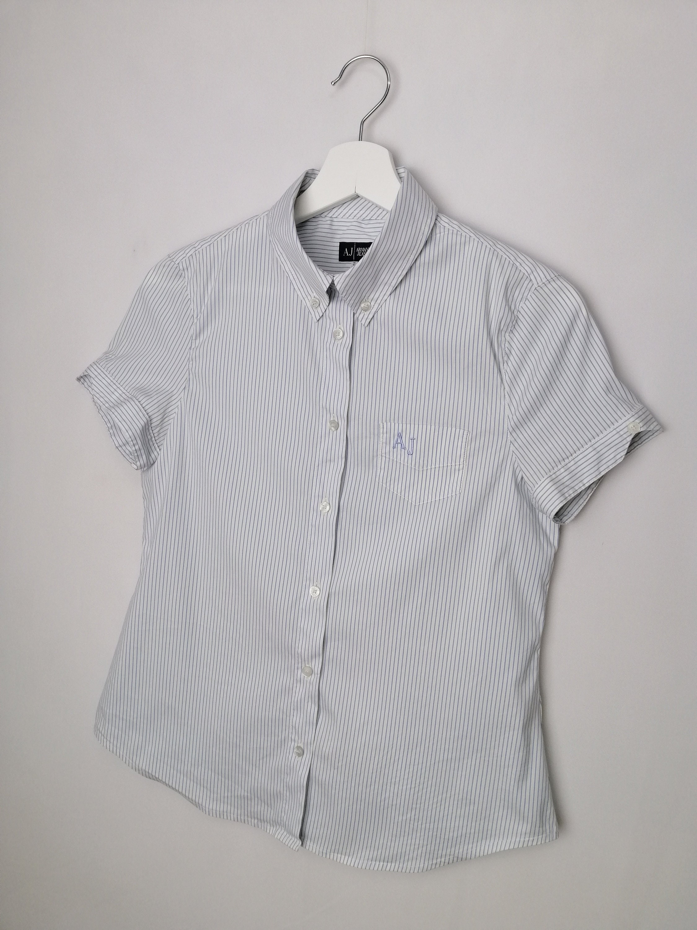 ARMANI JEANS Vintage Womens Short Sleeve Shirt 90s Italian