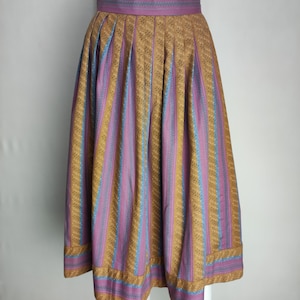Austrian Cotton Skirt, Dirndl Folk Skirt, Traditional Trachten Midi Skirt, Oktoberfest Tyrolean Skirt, German Bavarian Alpine Skirt, Size S