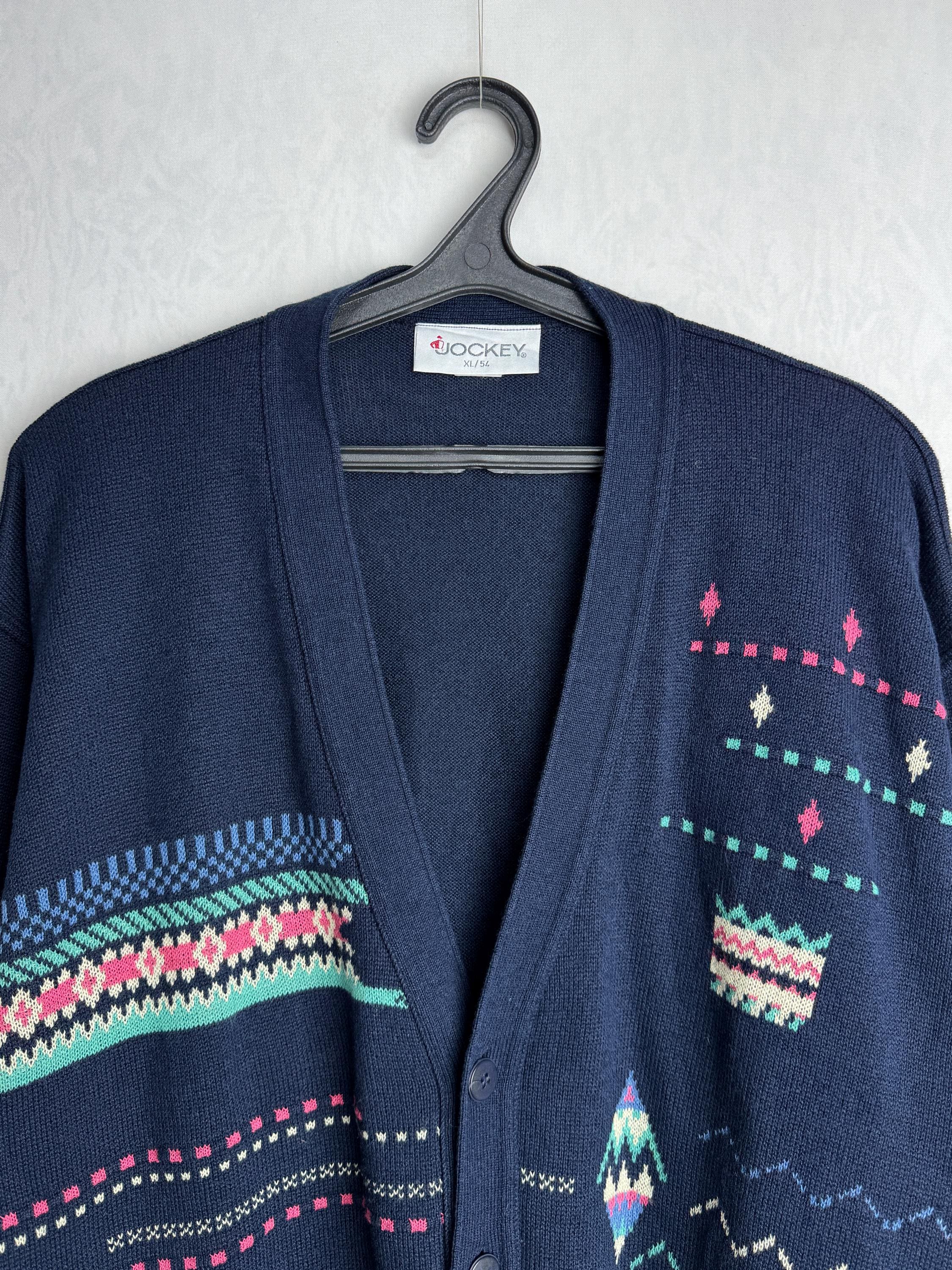 Oversized Mens Cardigan, 80s Cotton Blend Cardigan, Grandpa