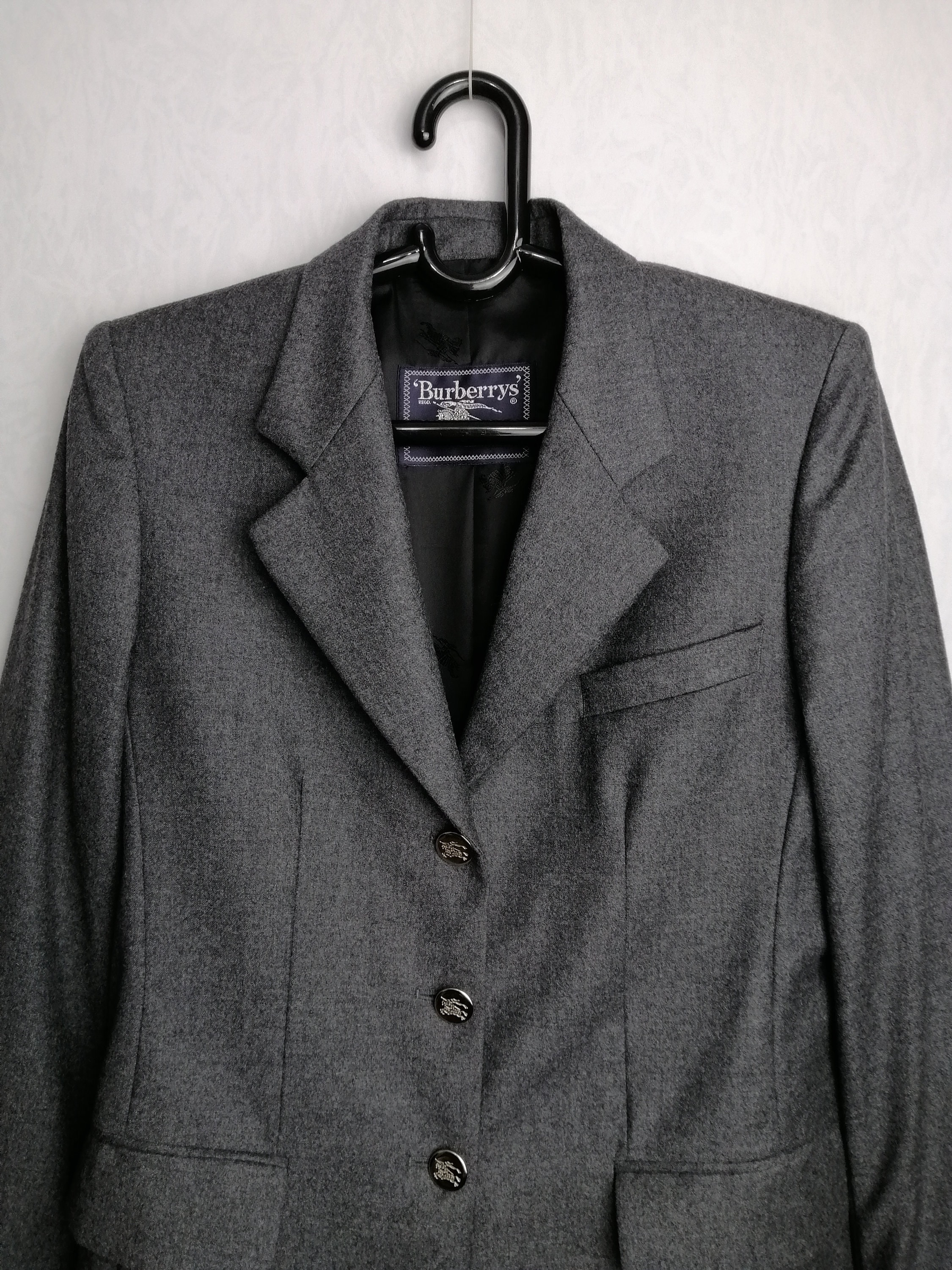 BURBERRYS Vintage Womens Blazer 80s Burberry of London Wool