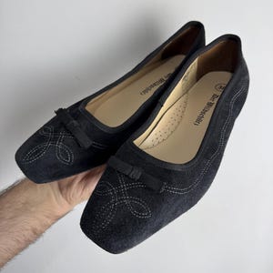 Dirndl Traditional Leather Pumps, Oktoberfest Trachten Suede Shoes, Austrian Folk Black Pumps, Bavarian Tyrol Costume Shoes, 7.5 US, 5.5 UK
