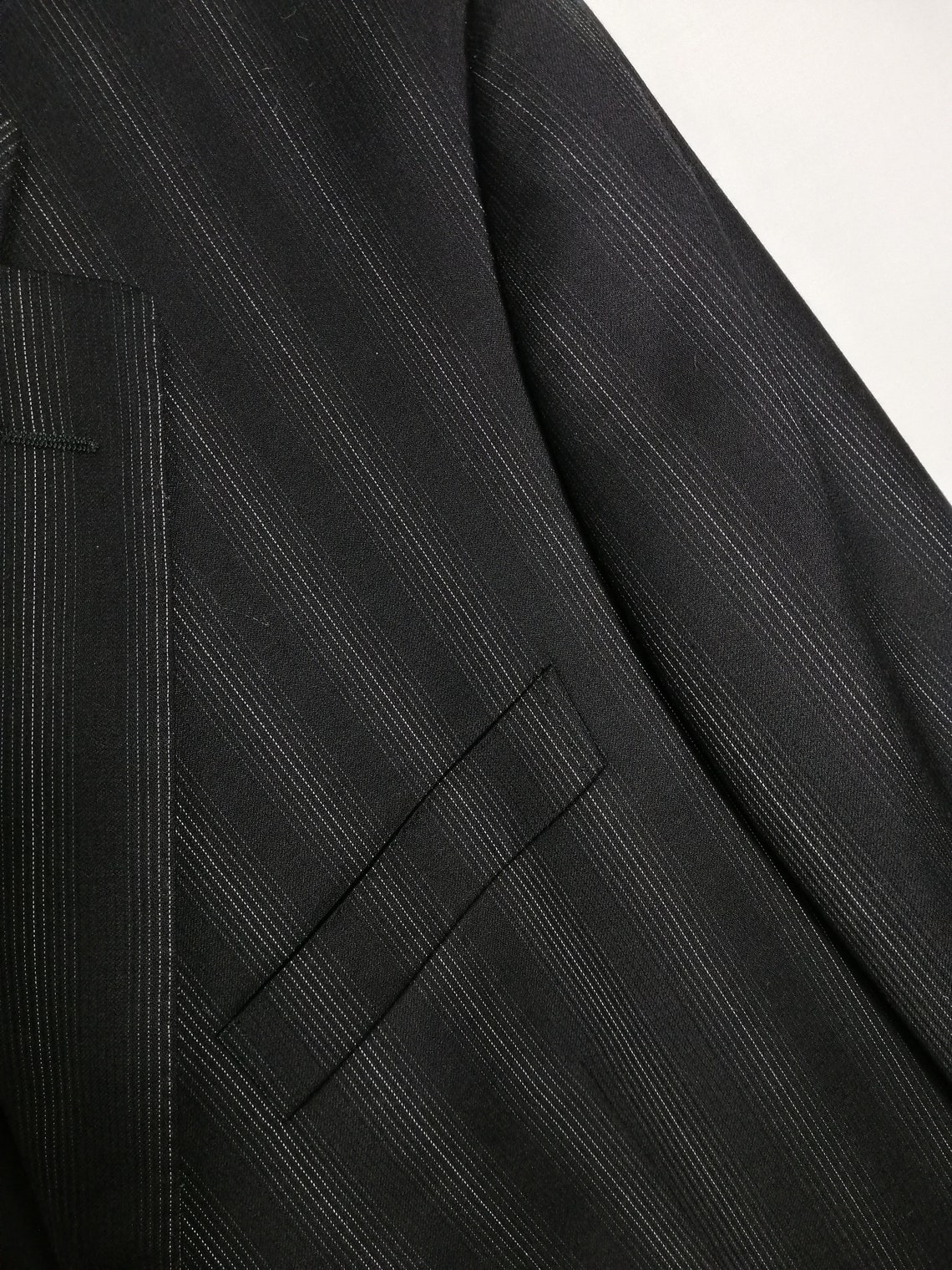 VERSACE CLASSIC Mens Blazer Wool Black Striped Two Button Suit | Etsy