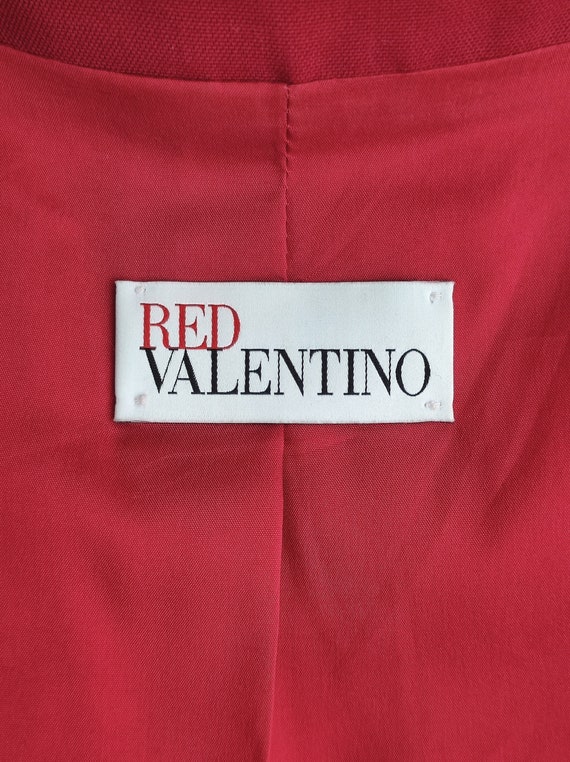 VALENTINO Puff Sleeve Blazer, Authentic Red Valen… - image 4