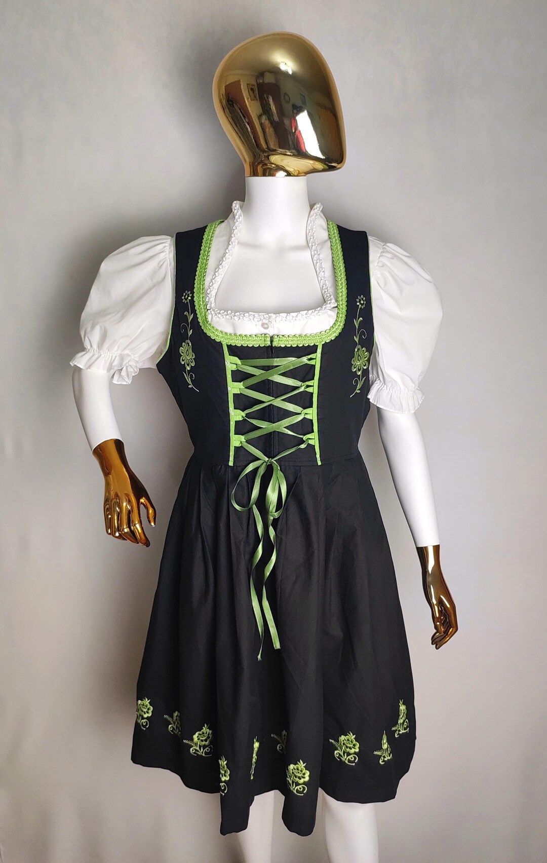 Sleeveless Dirndl Dress, Trachten Austrian Dress, Alpen Bavarian Dress ...