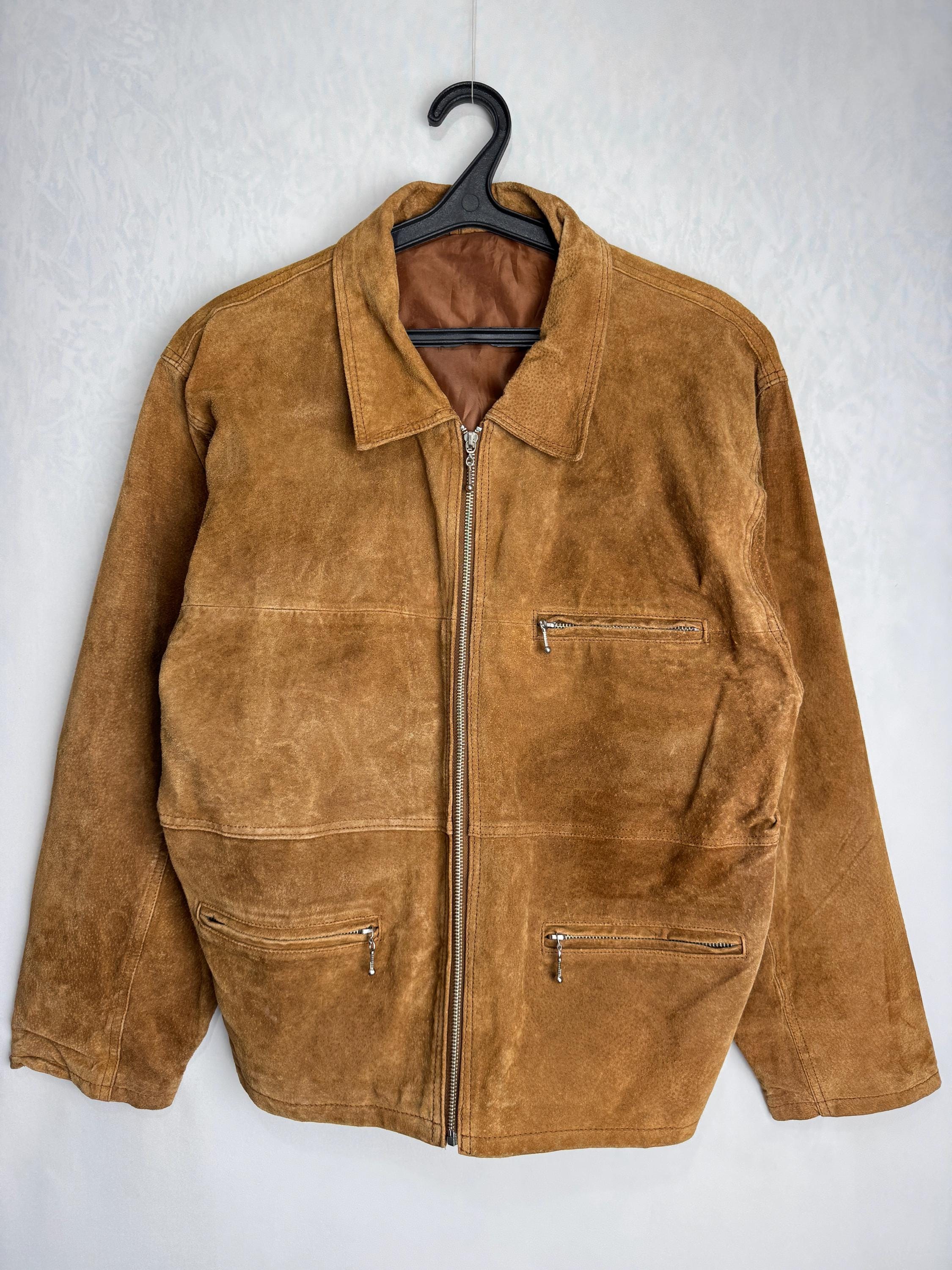90s suède jacket made in Italy イタリア製 Vintage Suede Jacket, 1990s Brown Italian Double-breasted