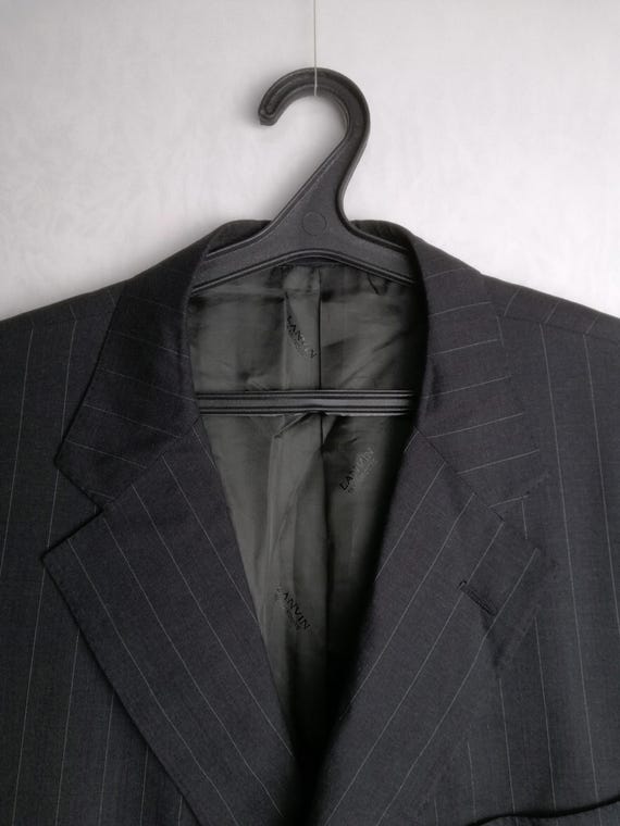 LANVIN PARIS Wool Suit Jacket, French Designer Mens Striped