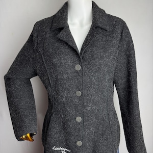 GIESSWEIN Boiled Wool Jacket, Austrian Wool Cardigan, Oktoberfest Trachten Coat, Tyrol Bavarian Sweater, Traditional Alpen Folk Jacket, M