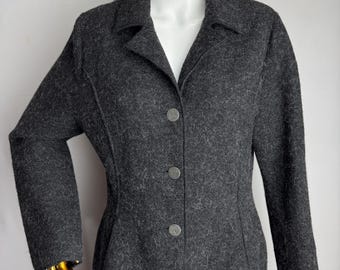 GIESSWEIN Boiled Wool Jacket, Austrian Wool Cardigan, Oktoberfest Trachten Coat, Tyrol Bavarian Sweater, Traditional Alpen Folk Jacket, M
