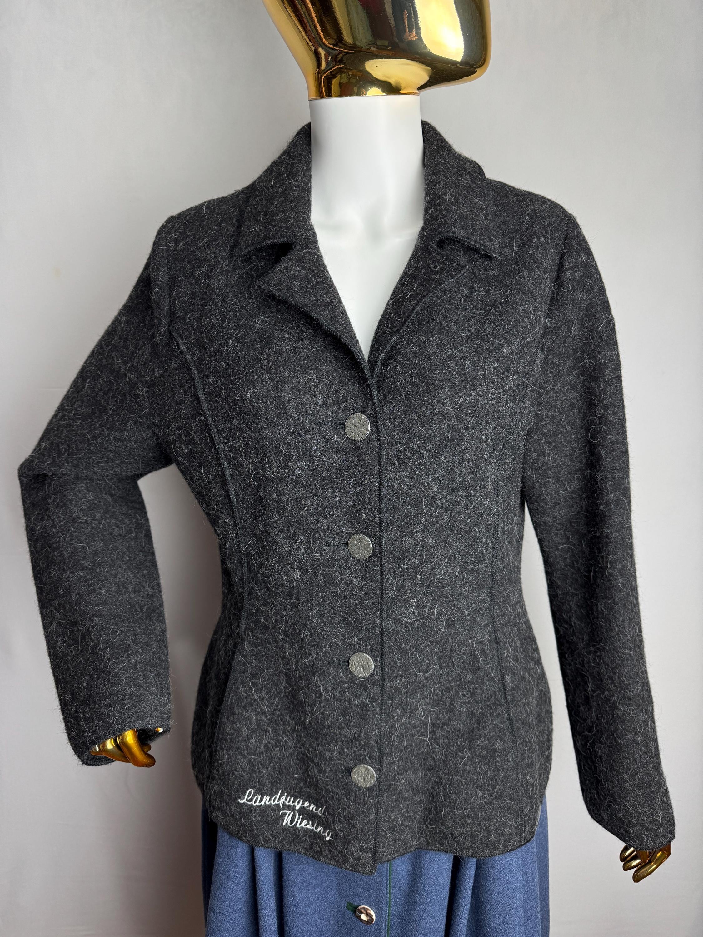 Veste/pull Femme Loden En Laine Bouillie Allemande - Taille 40/16 (L), Couleur Rouge, Neuve Avec étiquettes