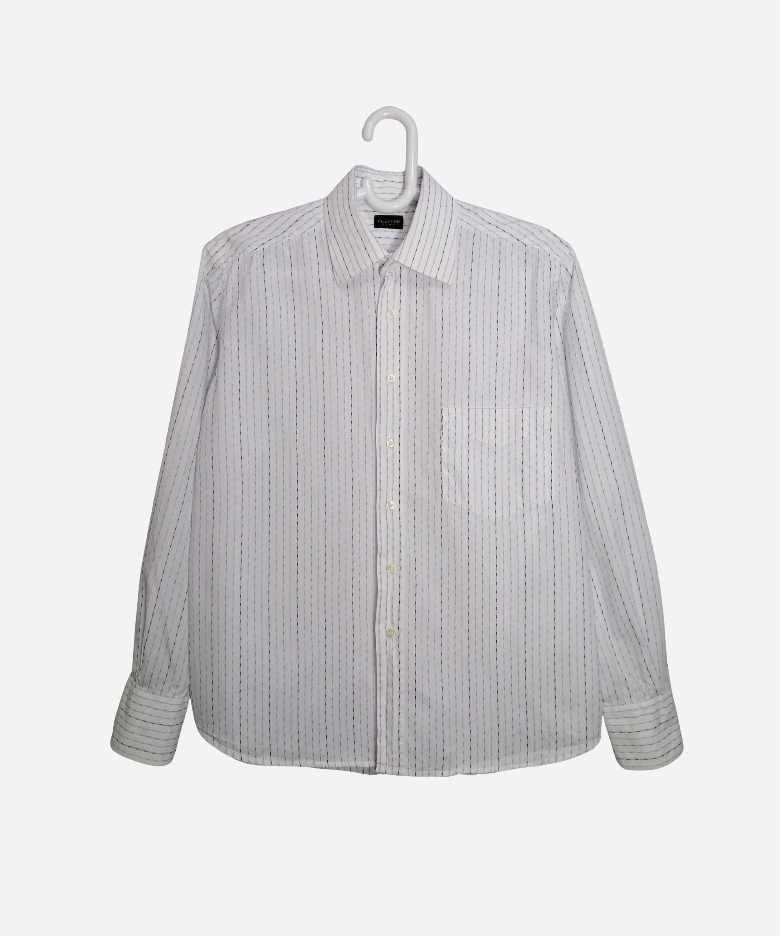 【関税込み】VALENTINO long-sleeve striped cotton t-shirt Valentino Long-sleeved Cotton T-shirt With Striped Pattern