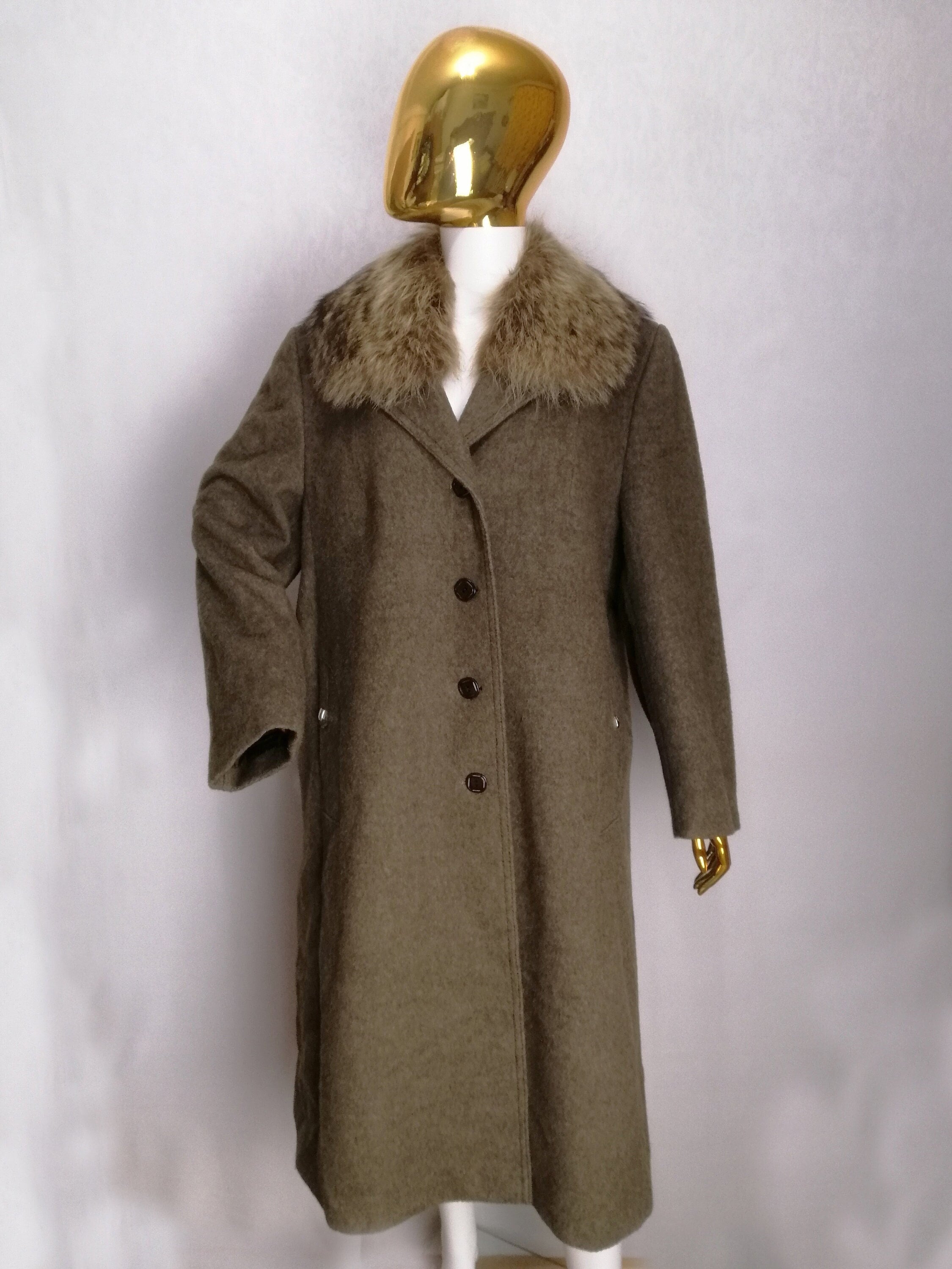 Loden Wool Fur Collar Coat, Womens Austrian Wool Jacket