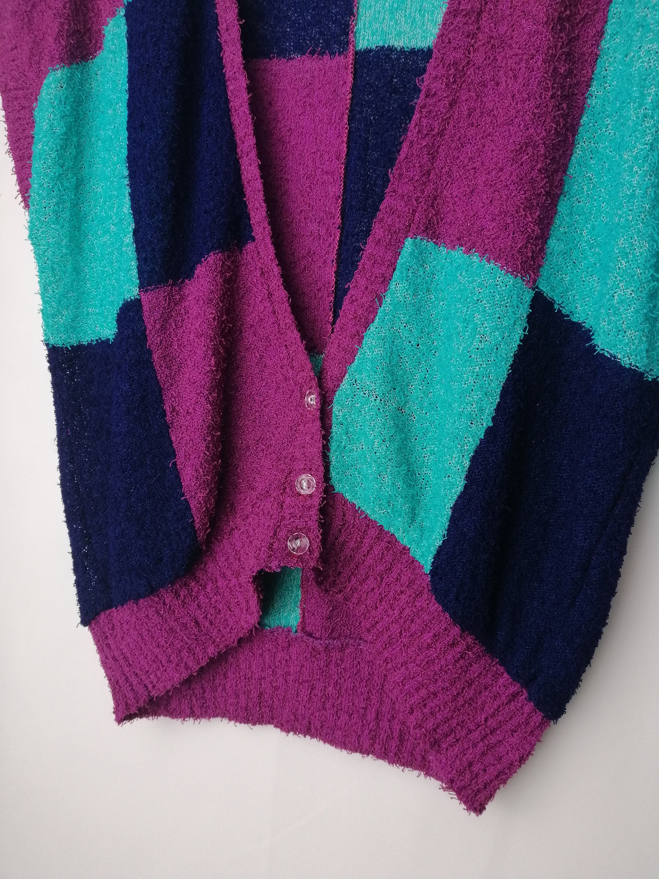 Made in Italy Vintage Sleeveless Cardigan 80s 90s Womens