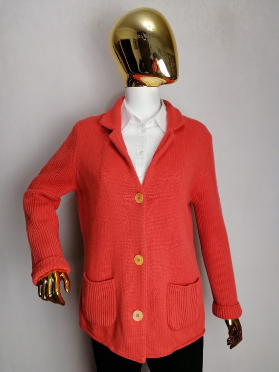 RIVAMONTI Vintage Cardigan, Italian Wool Knit Jacket, Luxury 