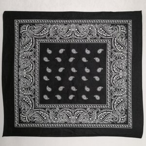 小物 SPECIAL 60S VINTAGE CROSS BANDANA BLACK ✨Special✨ Vintage☆Black☆Cross☆Bandana☆Very Rare☆Black☆