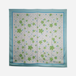 VINTAGE Silk Scarf Floral Print Pure Silk Square Scarf Womens Large Head Scarf Gift For Her
