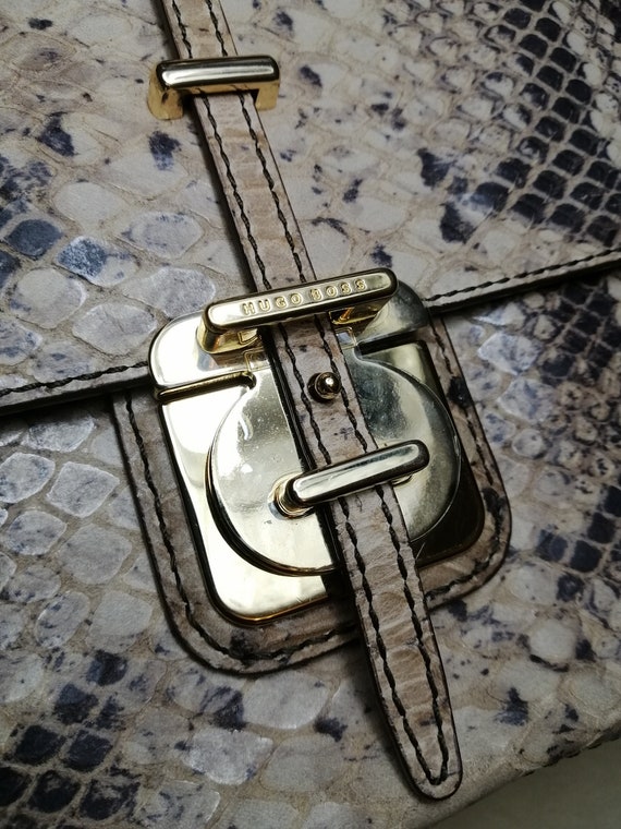 HUGO BOSS Vintage Womens Leather Clutch Bag Genui… - image 4