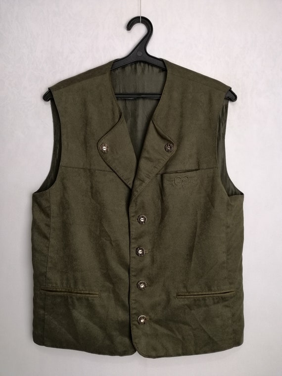 Austrian Mens Vest, Traditional Trachten Vest, Ok… - image 1