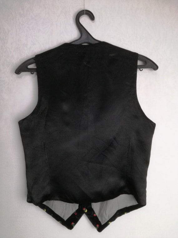 Austrian Velvet Vest, Traditional Bavarian Waistc… - image 3