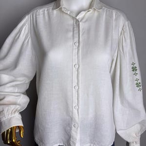 Österreichisches weißes Hemd mit Stickerei, Trachtenhemd, Puffärmelbluse, Oktoberfest Dirndl, Tiroler Alpenhemd