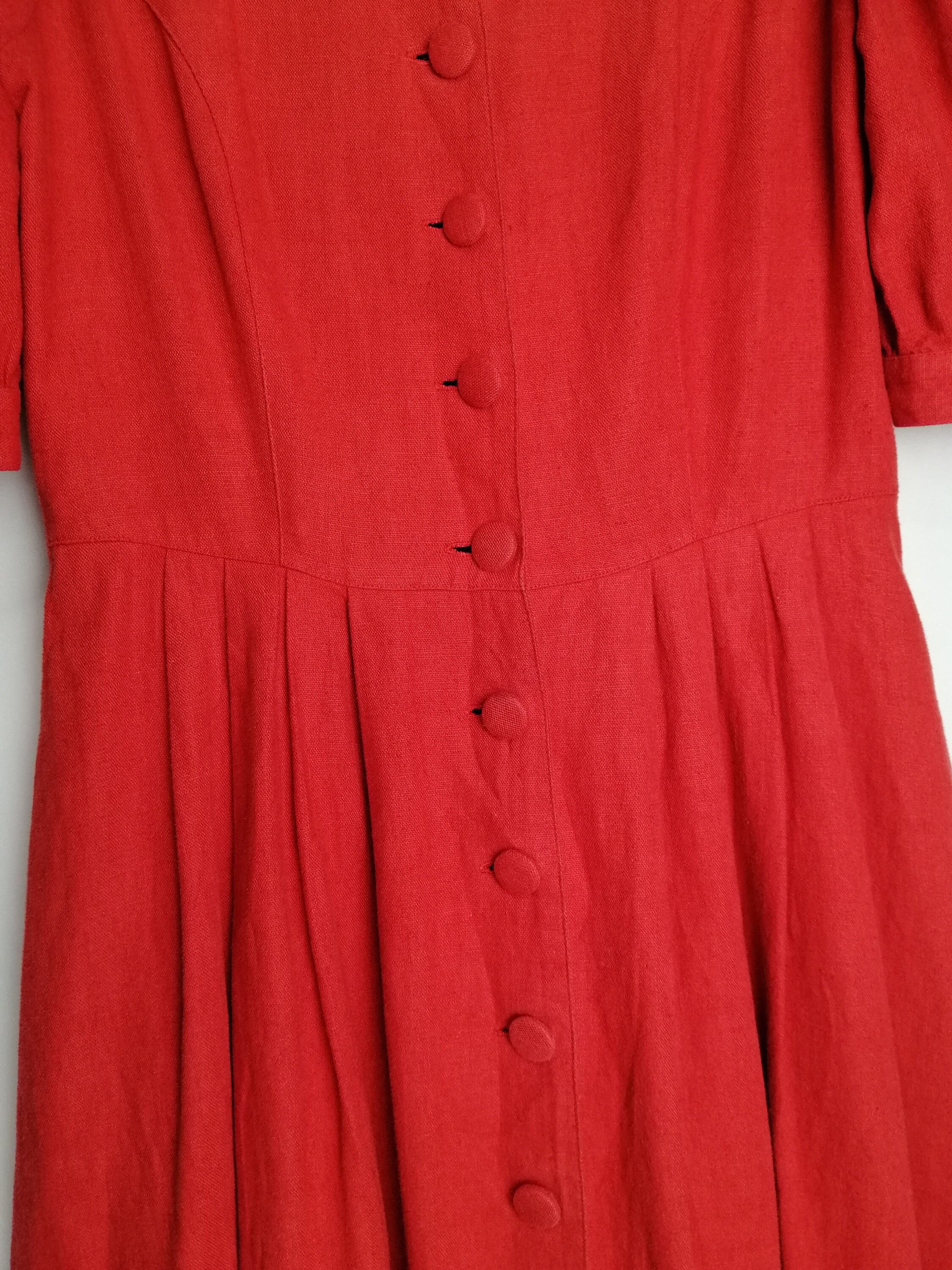 VINTAGE Dirndl Dress Red Linen Trachten Dress Austrian Maxi - Etsy