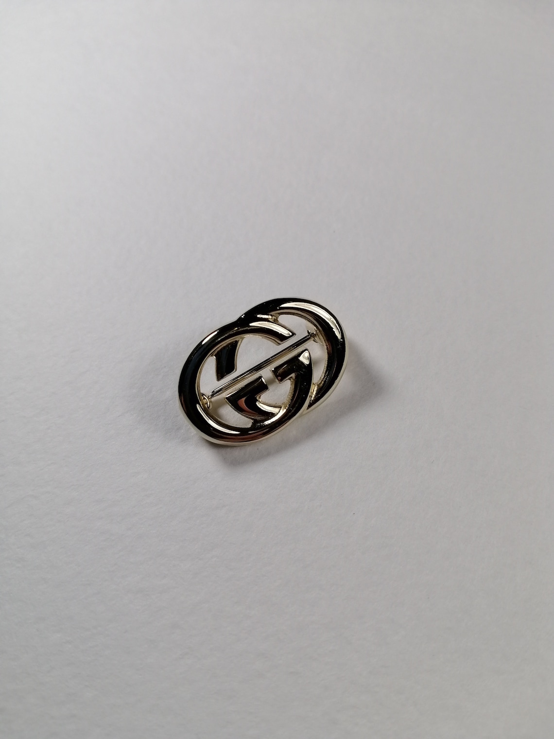 GUCCI Vintage Brooch Gold GG Pin Etsy