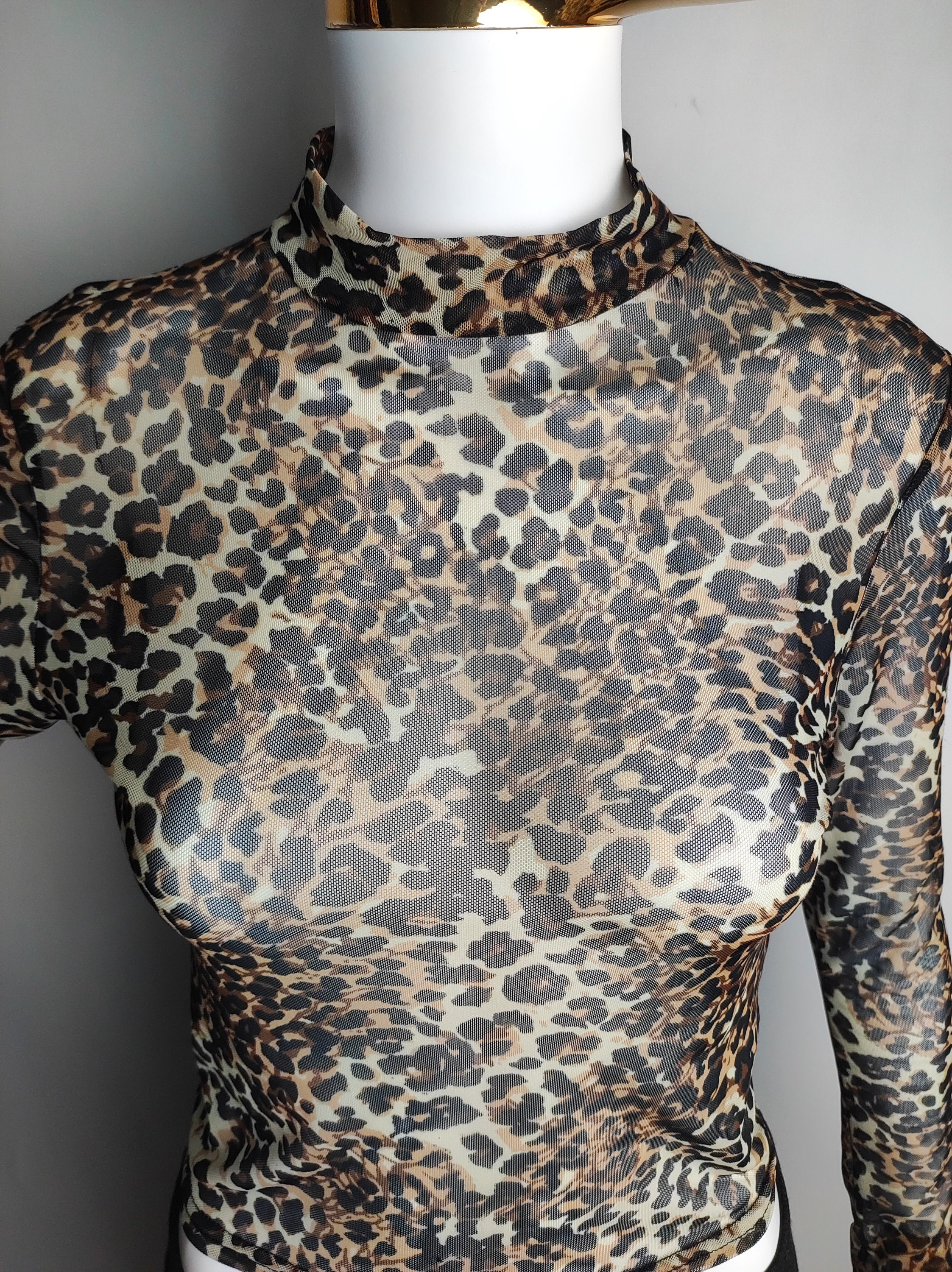 Leopard Print Mesh Top, Y2K Sheer Blouse, 90s Animal Pattern Top, Long Sleeve Cropped Top, Fishnet See Through Top, Cheetah Stretch Top, S - Etsy Leopard Print Mesh Top, Y2K Sheer Blouse, 90s Animal Pattern Top, Long Sleeve Cropped Top, Fishnet See Through Top, Cheetah Stretch Top, S - Etsy