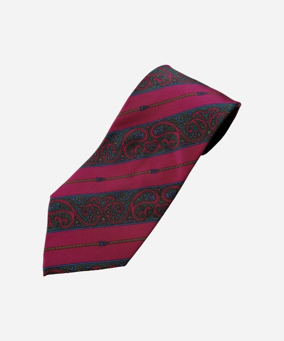 BRUNO PIATTELLI Vintage Paisley Silk Necktie 80s … - image 1