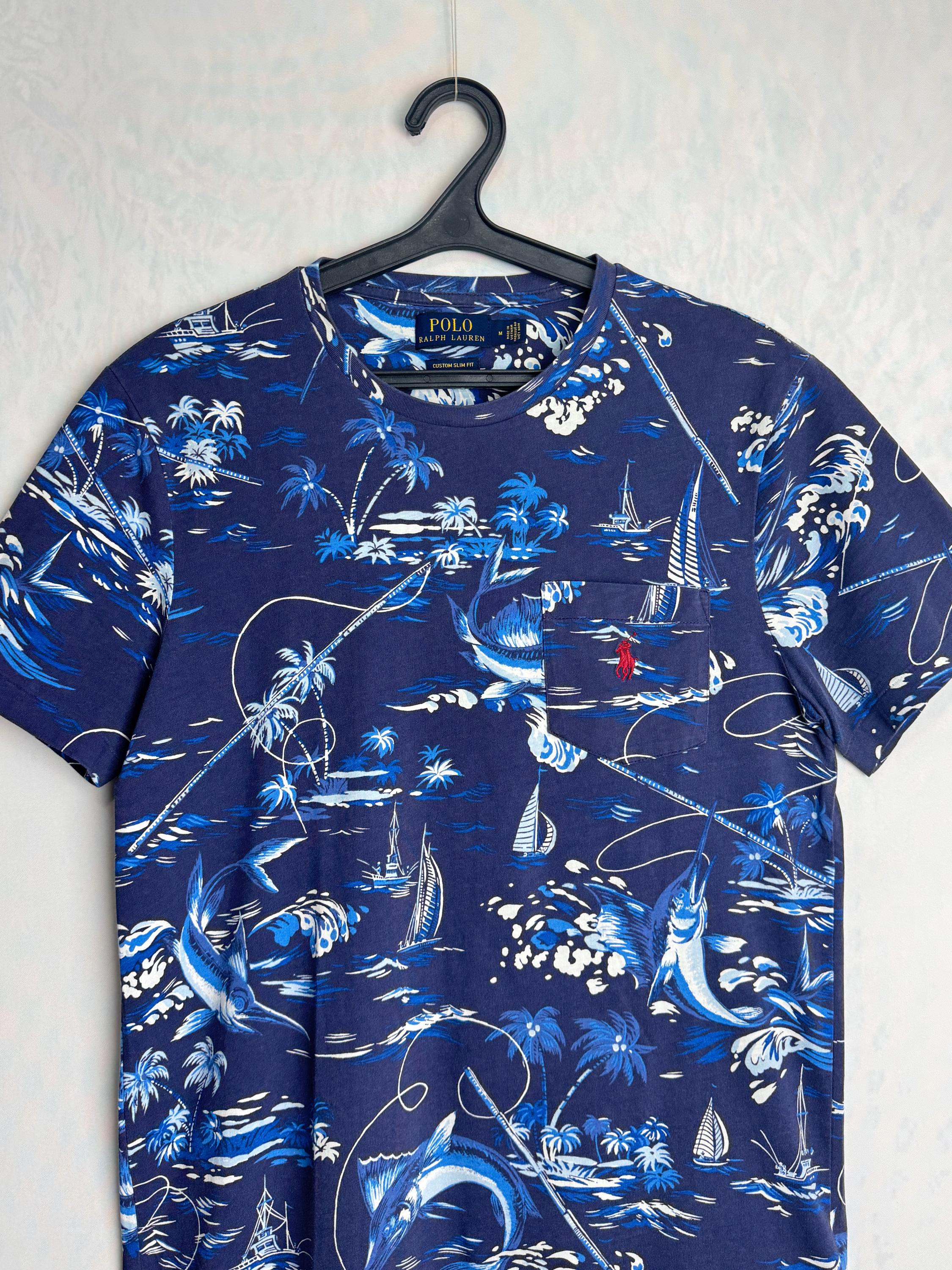 POLO RALPH LAUREN Cotton T-shirt, Hawaiian Nautical Print Beach 