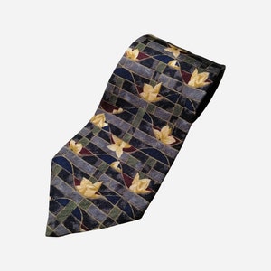 ERMENEGILDO ZEGNA vintage Homme Soie Cravate 90s Designer Italien Floral Géométrique Neck Tie Pour Hommes Made In Italy Cadeau Pour Lui