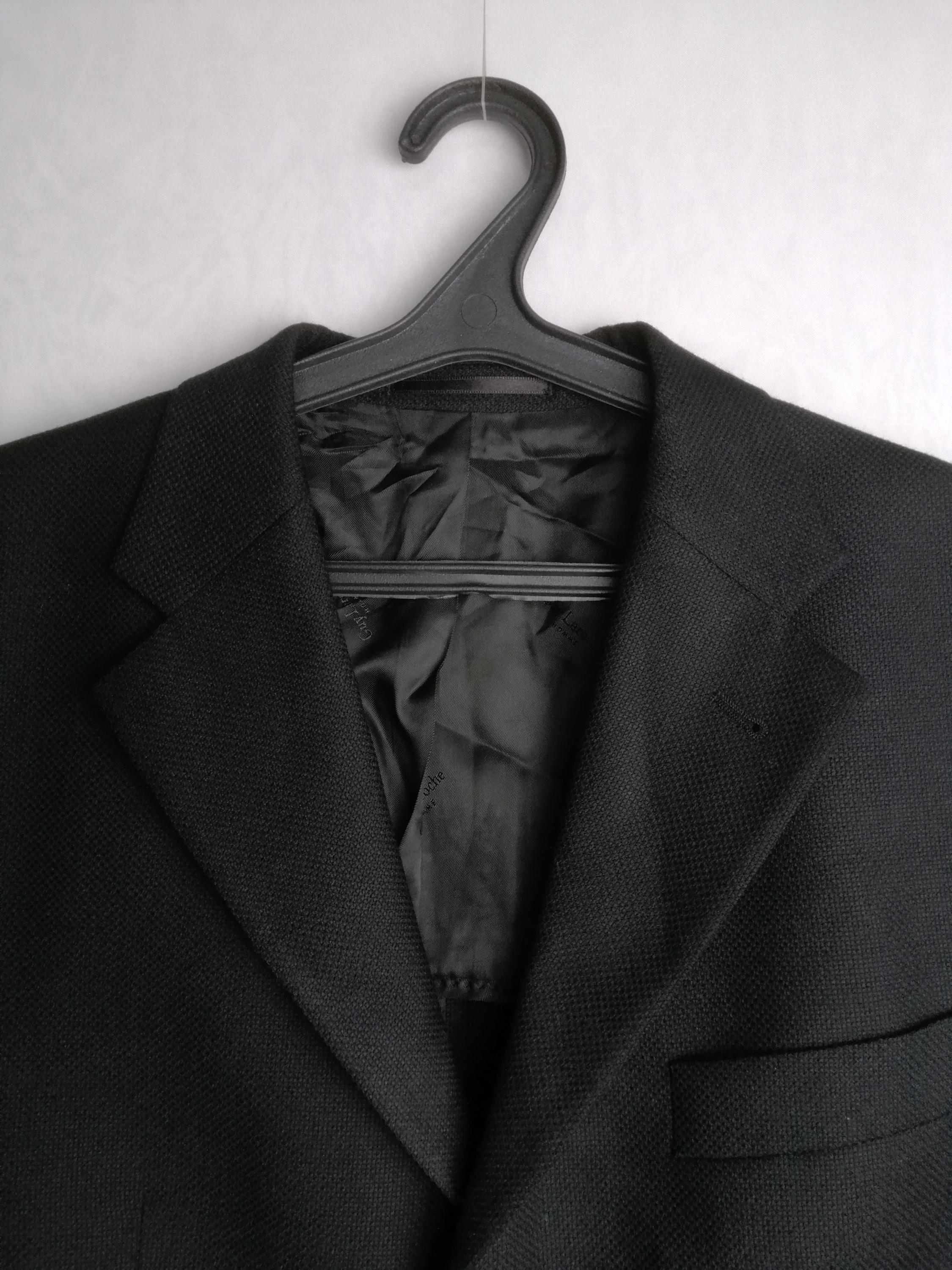 GUY LAROCHE Wool Suit Jacket 90s French Designer Mens Blazer Single Breasted Tailored Classic Blazer Virgin Wool Black Formal Jacket M
