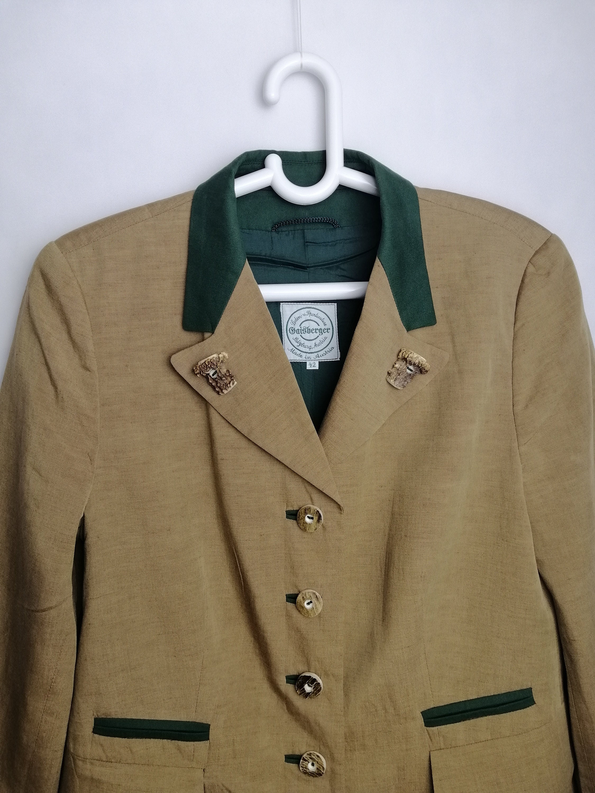 Made in Austria Vintage Trachten Jacket Linen Blend Traditional